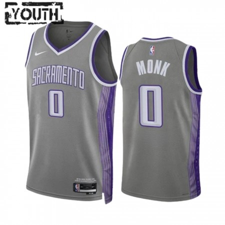 Camiseta Niños NBA Sacramento Kings Malik Monk 0 2022-23 Nike City Edition Gris Swingman